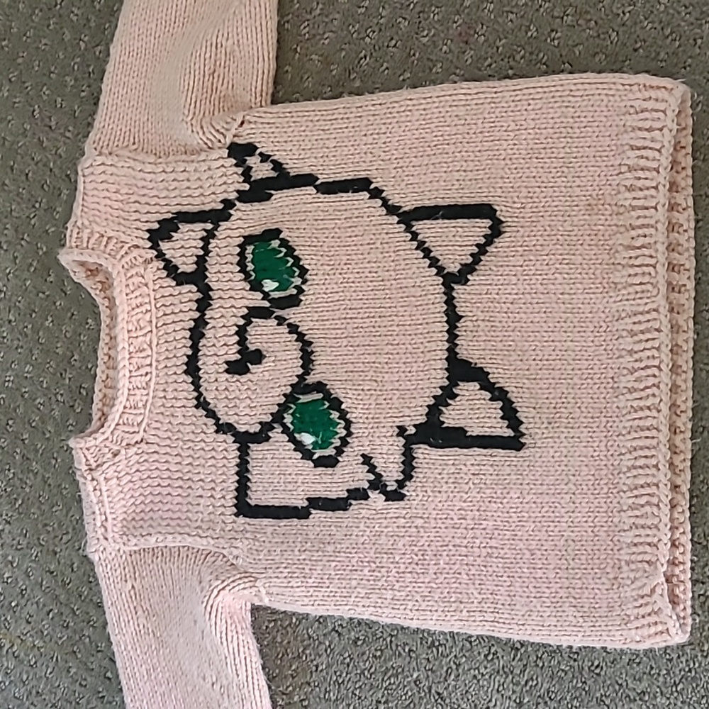 Jiggly puff hand knit sweater 18-24 Months